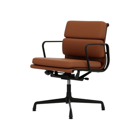 Fauteuil pivotant Soft Pad EA 231 cuir marron / Eames, 1969 - Vitra