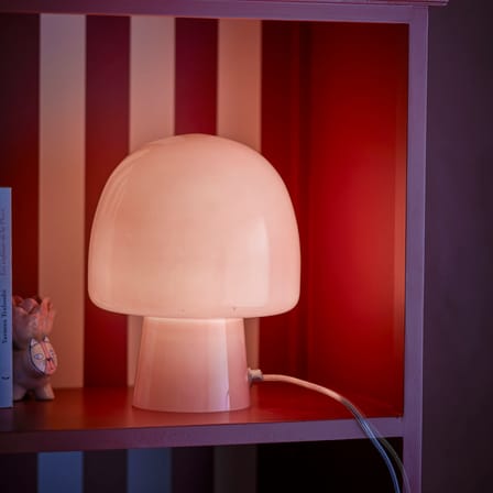 Lampe de table Paddy verre rose / Ø 20 x H 26,5 cm - Bloomingville
