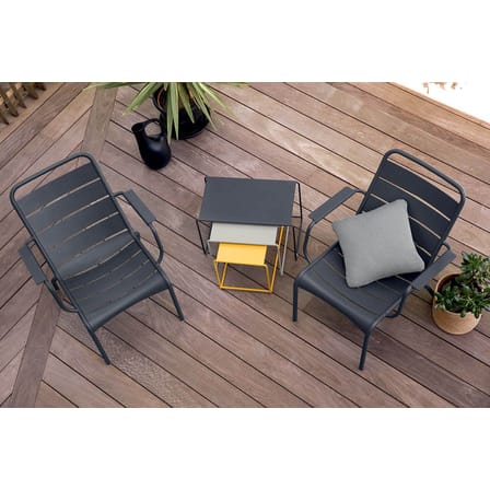 Luxembourg Low armchair metal purple / Slanted backrest - Fermob