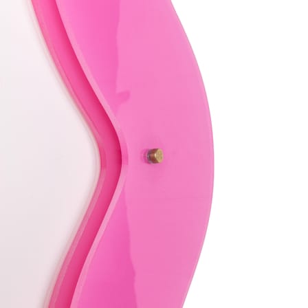 Miroir lumineux avec prise Supercurve - Tall plastique rose / LED - L 90 x H 185 cm - Seletti
