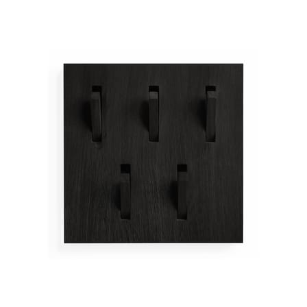 Portemanteau mural Utilitile bois noir / 5 patères rabattables - 40 x 40 cm - Ethnicraft