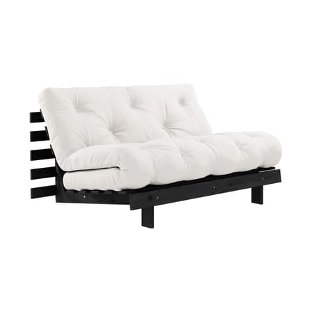 Schlafcouch Roots holz weiß / B 140 cm - 3 Positionen / Schwarze Struktur - KARUP