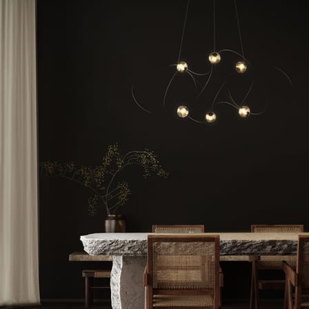 Suspension Munari 6 / LED - Ø 120 x H 45 cm / Version pré-assemblée - DCW éditions