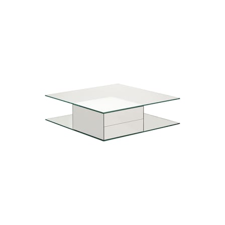 Table basse Ollie verre transparent / 120 x 120 cm - 2 tiroirs - Glas Italia