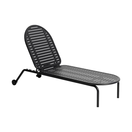Transat inclinable à roulettes Week-end métal noir / Aluminium - Petite Friture
