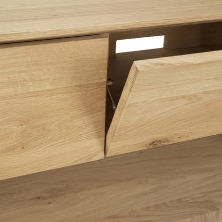 Nordic TV unit natural wood / L 180 x D 46 x H 45 cm - 1 drawer + 1 drop-leaf door - Ethnicraft