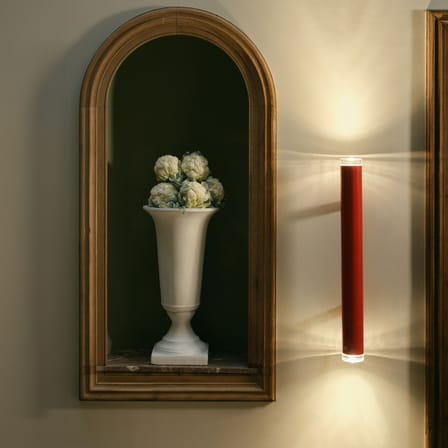 Applique salle de bains Pyl métal rouge / L 75 cm - Petite Friture