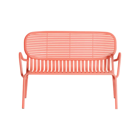 Banquette Week-end métal orange / Aluminium - L 114 cm - Petite Friture