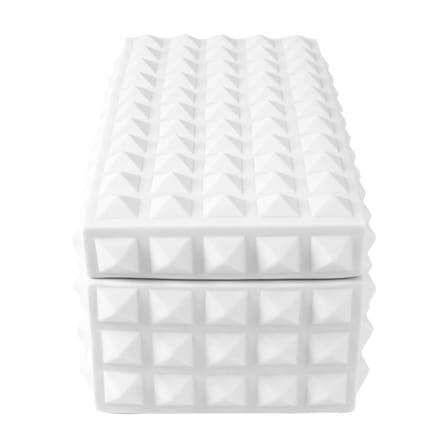 Boîte Charade Square Studded céramique blanc / 13 x 25 cm - Jonathan Adler