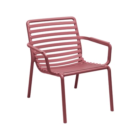 Fauteuil bas empilable Doga Relax rouge - NARDI