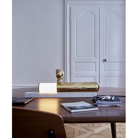 Lampe de table ISP     / LED - Marbre & laiton - L 52 cm - DCW éditions