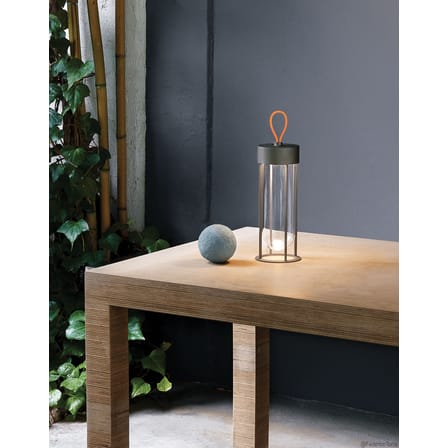 Lampe extérieur sans fil rechargeable In Vitro Unplugged LED métal verre vert / By Starck - Flos