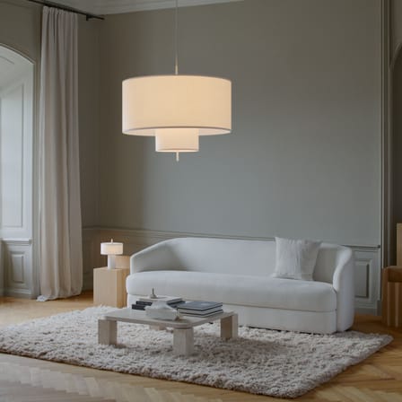 Lampe sans fil rechargeable Margin LED tissu blanc / H 32,5 cm - NEW WORKS