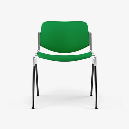 Sedia imbottita DSC 106 tessuto verde / Giancarlo Piretti, 1965 - ANONIMA CASTELLI