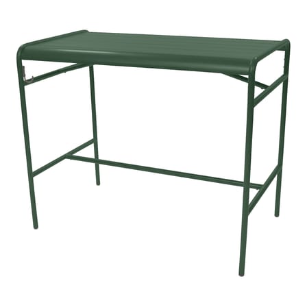 Table haute Luxembourg métal vert / 4 personnes - 126 x 73 cm - Aluminium - Fermob