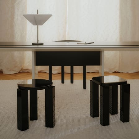 Tabouret Atlas bois noir / Carré - NEW WORKS