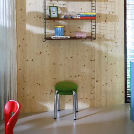 Tabouret rembourré Macaron tissu vert - & klevering