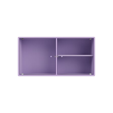 Rangement mural Ripple I bois violet / Vitrine - L 69,6 x P 20 x H 35,4 cm / Verre ondulé - MONTANA