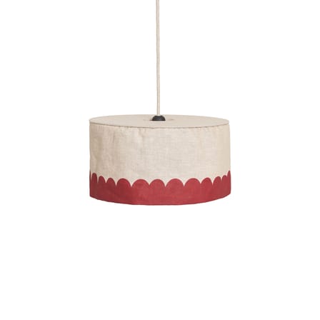 Abat-jour Vibes tissu rouge / Ø 40 x H 18 cm - Lin - NOBODINOZ