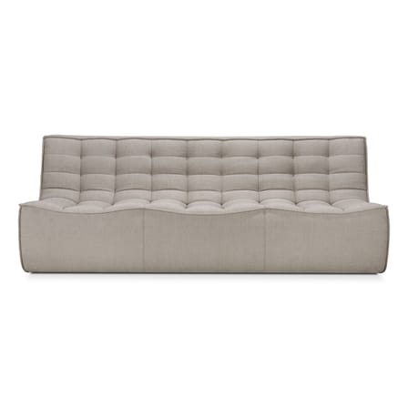 Canapé droit N701 tissu beige / 3 places - L 210 cm / Coton recyclé - Ethnicraft