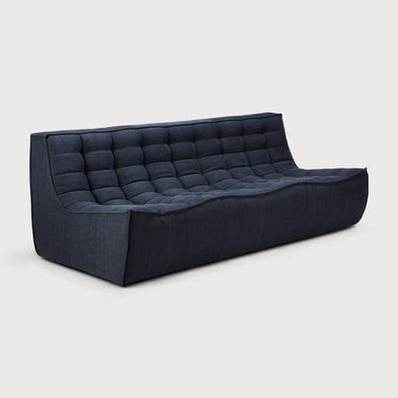 Canapé droit N701 tissu gris / 3 places - L 210 cm - Ethnicraft