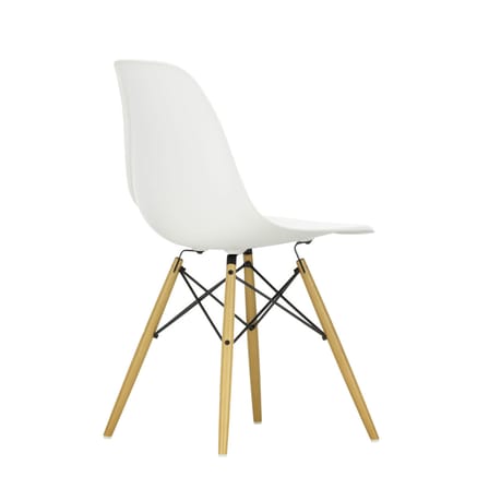 DSW - Eames Plastic Side Chair Chair plastic material white / (1950) - Light wood - Vitra
