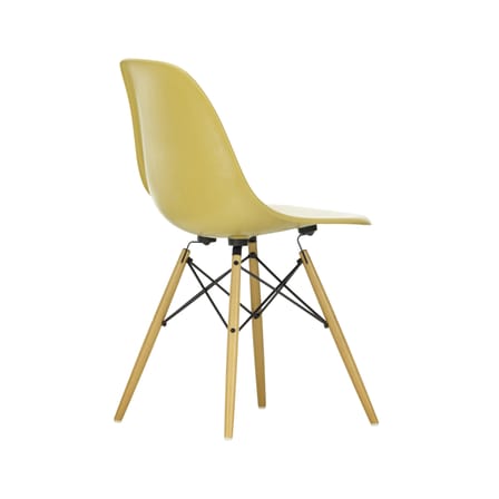 Chaise DSW - Eames Fiberglass Side Chair plastique jaune / (1950) - Bois clair - Vitra