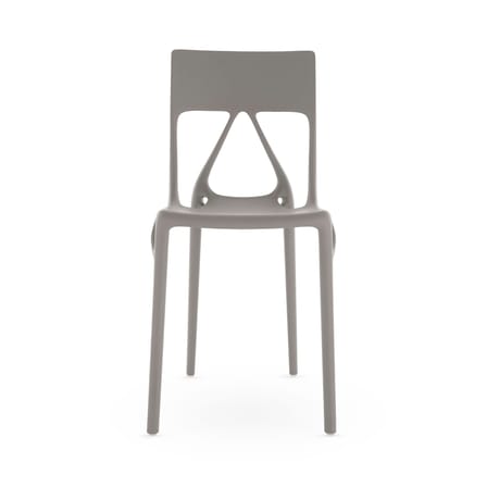 Chaise empilable A.I. Lite plastique gris / Conçu par intelligence artificielle - Recyclé - Kartell