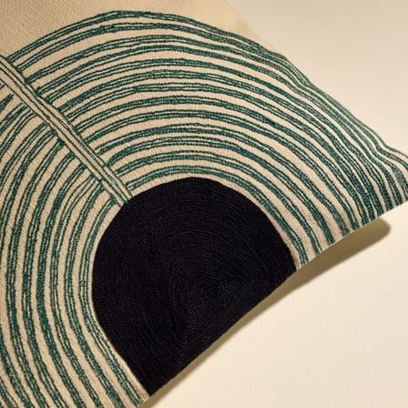 Mirage Cushion textile blue / 42 x 42 cm - Hand-embroidered - Maison Sarah Lavoine