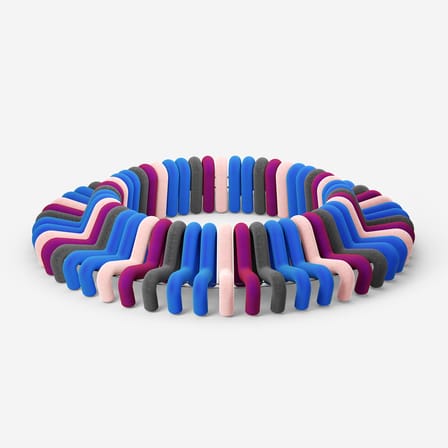 Canapé droit Extra Bold Sofa / 3 places - L 224 cm (12 tubes) - Moustache