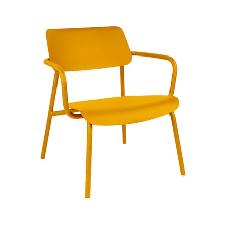Fauteuil bas empilable Studie métal jaune - Fermob