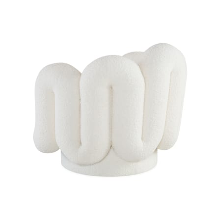 Fauteuil pivotant Serpentine blanc / Tissu bouclette - Jonathan Adler