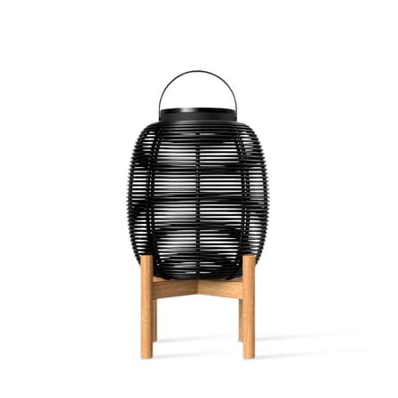 Lampe solaire d'extérieur Tika Small plastique fibre végétale noir / Lanterne LED - H 59 cm - Vincent Sheppard