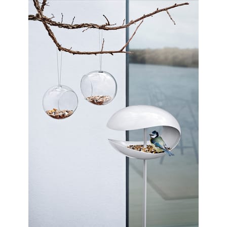Set de 2 mangeoires à oiseaux design verre / Ø 12,3 cm - Eva Trio