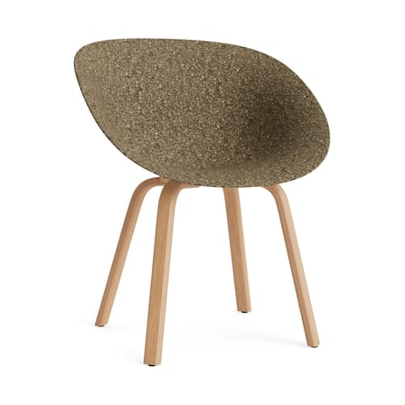 Poltrona Mat fibre marrone / Alga - Piede di faggio - Normann Copenhagen