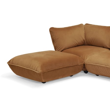 Canapé d'angle Sumo Corner marron / 4 places - 301 x 204,5 cm / Velours recyclé - Fatboy