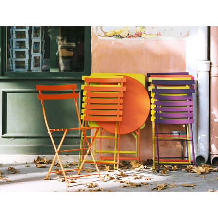 Table pliante Bistro métal blanc / 71 x 71 cm - Trou pour parasol - Fermob