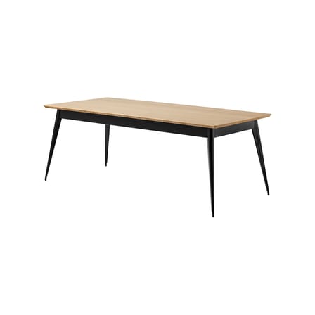 Table rectangulaire 55 chêne bois naturel / 200 x 95  cm - Réédition 1955 / 10 personnes - Tolix
