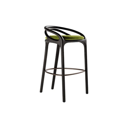 Tabouret haut Aleta INDOOR tissu vert / H 78,5 cm - MORPHO