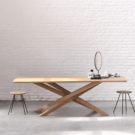 Tavolo rettangolare Mikado legno naturale / Rovere massello - 240 x 110 cm / 10 persone - Ethnicraft