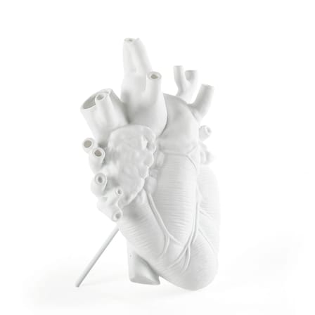 Love in Bloom Vase ceramic white / Human heart - Seletti