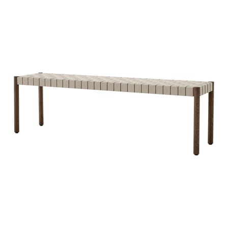 Banc Betty TK5 bois marron / L 157 cm - Sangles en lin - &tradition