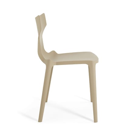 Chaise empilable Re-Chair plastique beige / Matériau recyclé - Antonio Citterio, 2022 - Kartell