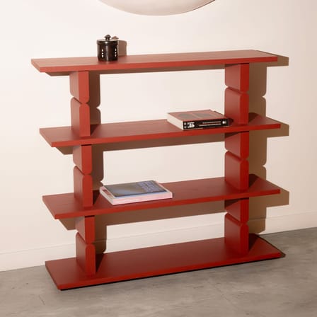 Étagère Coloured Wood Noon bois rouge / L 118 x H 107 cm - NOBODINOZ