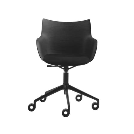 Fauteuil à roulettes Q/Wood SOFT bois noir - Kartell