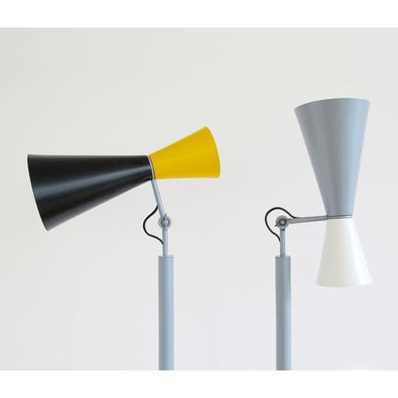 Lampadaire Parliament métal blanc gris / Le Corbusier - Réédition 1963 - Nemo