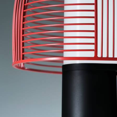 Lampe de table Yasuke métal rouge / L 39,5 x H 43 cm - DCW éditions