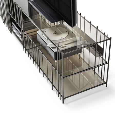 Meuble TV Metrica marron métal / L 160 x P 35 x H 41 cm - Mogg