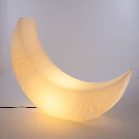 Outdoor-Stehleuchte My Moon plastikmaterial weiß / Leuchtender Schaukelstuhl - L 152 cm / Innen- und Außenbereich - Seletti