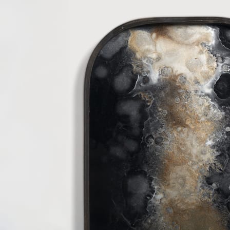 Plateau Organic verre noir / 53 x 31 cm - Peint main - Ethnicraft